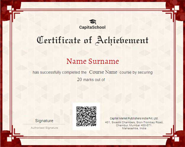 Sample certificate image